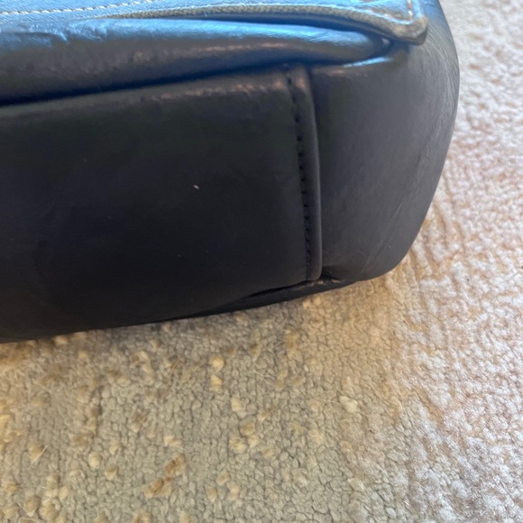 ESPE Vegan Leather Shoulder/ Messenger  Purse Tote Bag Blue And Denim - Picture 9 of 12